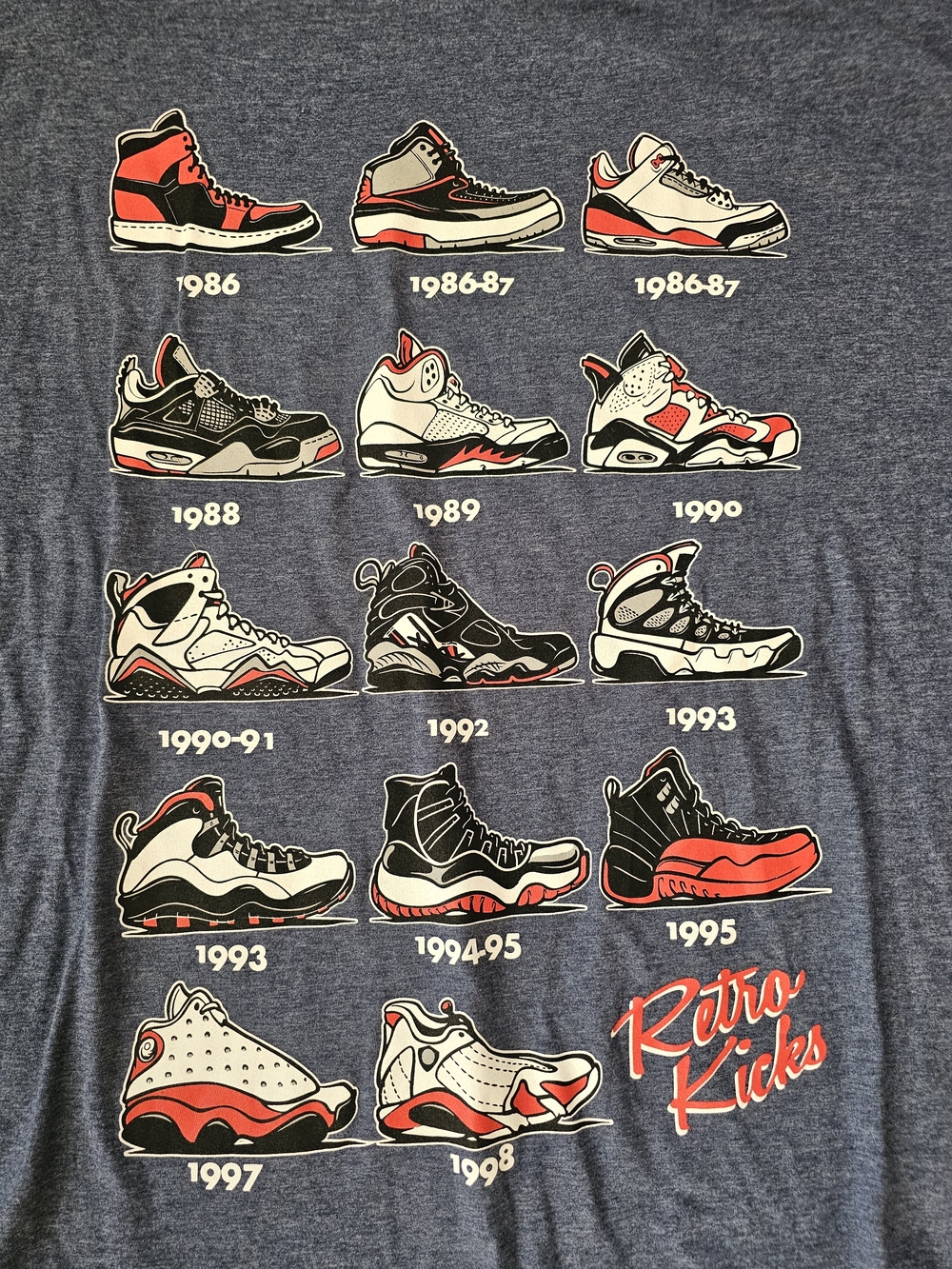 Retro Kicks Graphic T-Shirt - Blue - Picture 3 of 4